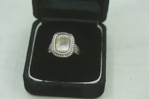 vintage style ring with oval cabochon gemstone