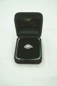 art deco style diamond filigree ring