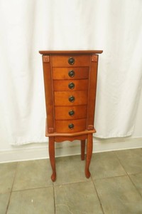 Classic Oak Jewelry Armoire 13.25x11x37