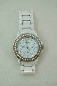 Fossil Riley White Ceramic Multifunction Watch (model CE1010)