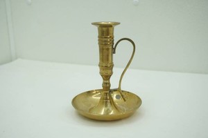 AntiqueVintage Brass Candlestick Holder with Thumb Loop