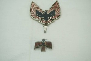 decorative wall mount coat hanger shaped like a vintage Firebird emblem 4 12 wide (hook broken), 19671968 Pontiac Firebird fender emblem OE in nice condition
