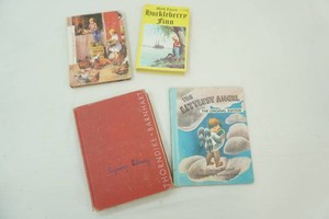 vintage childrens books including Huckleberry Finn, Alice and Jerry, The Little Angel
