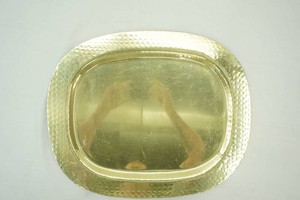 vintage hammered rim brass serving tray made in Italy