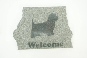granite Welcome sign with Scottish Terrier silhouette