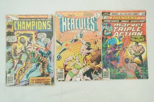 vintage comics the Avengers #32, The Champions #10, Hercules #8