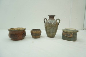group of pottery decor