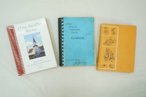 cookbooks including Women of the Lac Qui Parle Lutheran church, Nora Unitarian Universalist Church