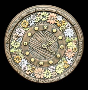 Vintage Ceramic Clock - Atlantic Mold 73303 Floral