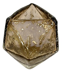 Art Glass Vase - Anthropology Smoke Geometric Gem Vase