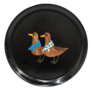 Vintage Couroc Duck Serving Plates With Scarves (Lot of 2)