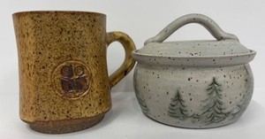 Stoneware Mug & Lidded Casserole 2-Piece Pottery Set