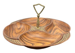 Vintage Mid Century California Pottery Divided Serving Platter