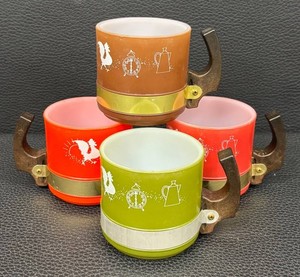 Four Vintage Siesta Ware Coffee Mugs