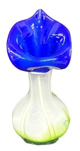 Vintage Mid-Century Murano Style Calla Lily Art Glass Vase