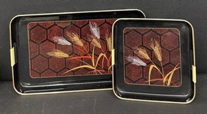 Two Vintage Japanese Serving Trays