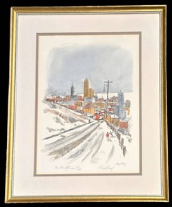Art Print - Floyd Berg Winter Afternoon Signed 54400 Framed