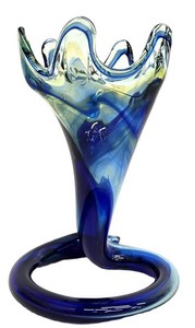 Vintage Mid-Century Modern Glass Trumpet Vase - Arklohoma Sooner Style