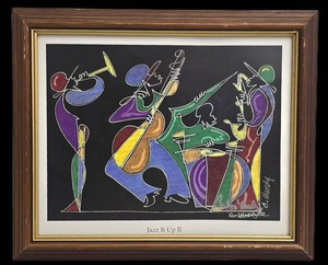 Carlton Hardy Framed Jazz Artwork - Jazz It Up II Signed
