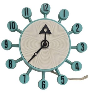 Mid-Century Modern Wall Clock - Herold Products Aquamarine