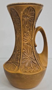Vintage Pottery Pitcher - McCoy Floral Relief 619