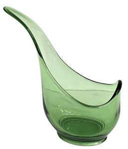 Vintage Candle Holder - Mid-Century Taperglow Green Glass