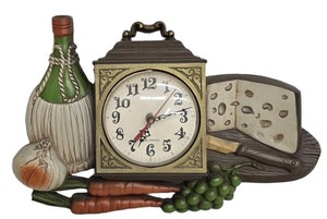 Vintage Wall Clock - New Haven MCM Harvest Motif