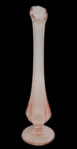 Vintage Pink Depression Glass Swung Bud Vase