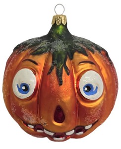 Vintage Christopher Radko Jolly Jack Glass Halloween Pumpkin Ornament