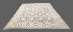 Area Rug - Knotted Wool Floral Medallion 12 X 163