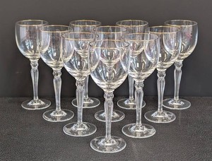 Crystal Wine Glasses - Waterford Carlton 10pc Set