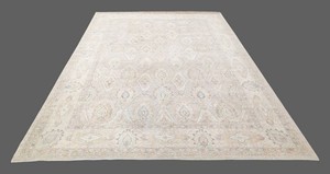 Hand Knotted Wool Area Rug - Gray & Ivory 10 X 135