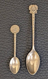 Sterling Silver Souvenir Spoons - Figural & Medallion Handles