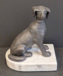 Dog Bookend - Labrador Sculpture on Stone Base