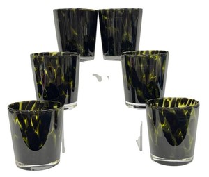 Hand-Blown Art Glass Tumblers - Neiman Marcus Tortoise Shell Set of 6