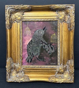 Raspberry Fever by D.C. Ice  Original Framed Mixed Media Art