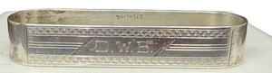 Antique Sterling Silver Napkin Ring - Monogrammed D.W.E.
