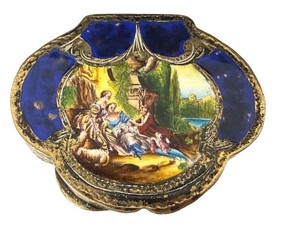 Vintage Italian 800 Silver-Gilt Enameled Powder Compact - Coppini & C., Mid-20th Century