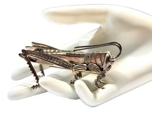 Mara Beln Nilson Sterling Silver Articulated Grasshopper Figurine