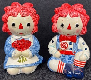 Vintage Raggedy Ann & Andy Fitz and Floyd Ceramic Figurines