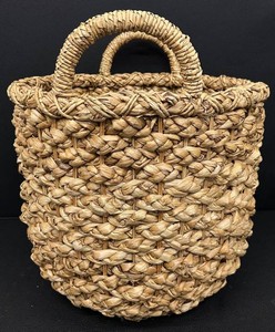 Woven Basket - Large Natural Fiber Handled Storage Basket