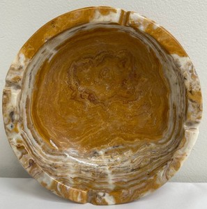 Vintage Banded Brown Onyx Ashtray - 8