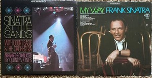 Vintage Frank Sinatra Vinyl Records - My Way & Sinatra at the Sands (Lot of 2)