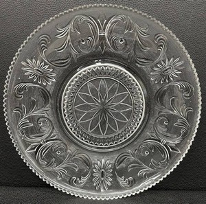 Vintage Westmoreland Glass Princess Feather Clear Pressed Glass Plate