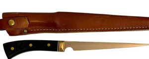 Vintage 1985 Ken Henschel Custom Fixed-Blade Knife & Sheath - 7.5 440C Stainless Blade, Handmade MN Master Knifemaker