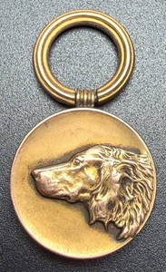 Antique Watch Fob - Raised Lion Head Relief