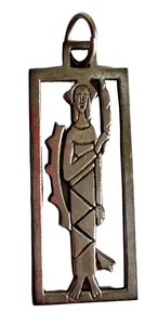 Vintage Sterling Silver Religious Figural Pendant