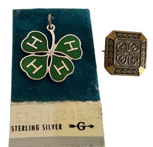 4H Pin & Pendant Vintage Jewelry Set