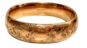 Antique Gold Filled Bracelet - Austin & Stone Hinged Cuff