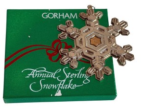 Vintage Sterling Silver Snowflake Ornament - Gorham 1988